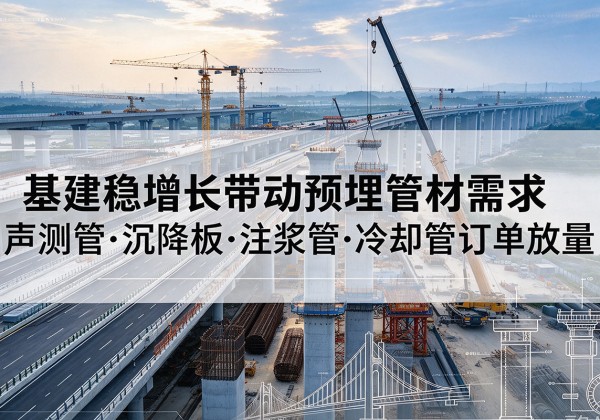 赤水基建稳增长带动预埋监测管材需求，声测管、沉降板、注浆管订单持续放量